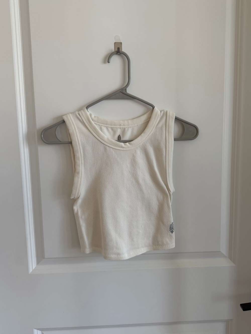 FP Movement by Free People Cream Ribbed Tank Top